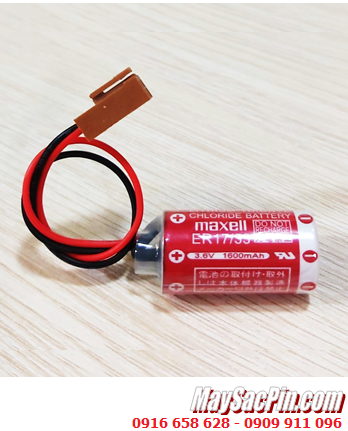 Maxell ER17/33 (Zắc JEA NÂU); Pin nuôi nguồn PLC Maxell ER17/33 lithium 3.6v 2/3A 1600mAh _Xuất xứ Nhật